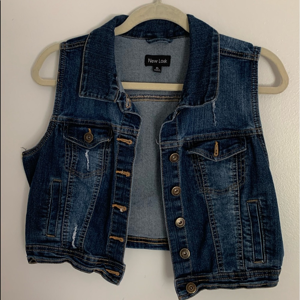 Jean button up top or tank top